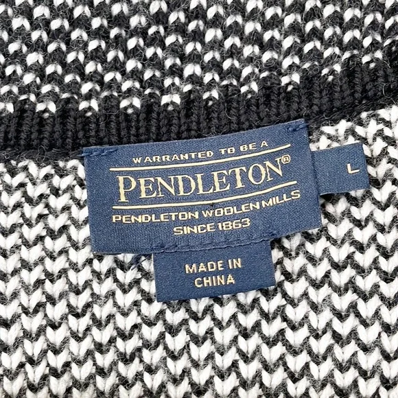 100% Merino Wool Pendleton Block Plaid  Coatigan Sweater Size Large - Picture 11 of 16